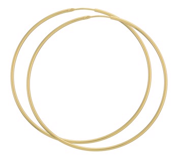 BNH Dame blanke 14 kt rødguld Øre creoler, Ø 60 mm x 2,0 mm